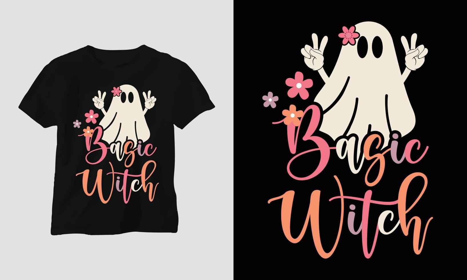 Cute Halloween T-shirt vector template