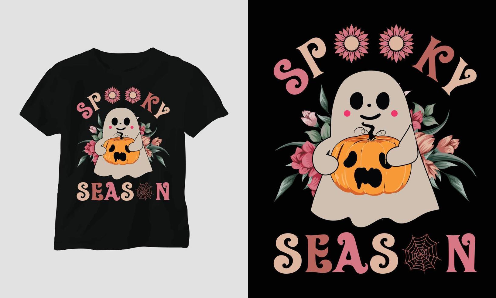 Cute Halloween T-shirt vector template