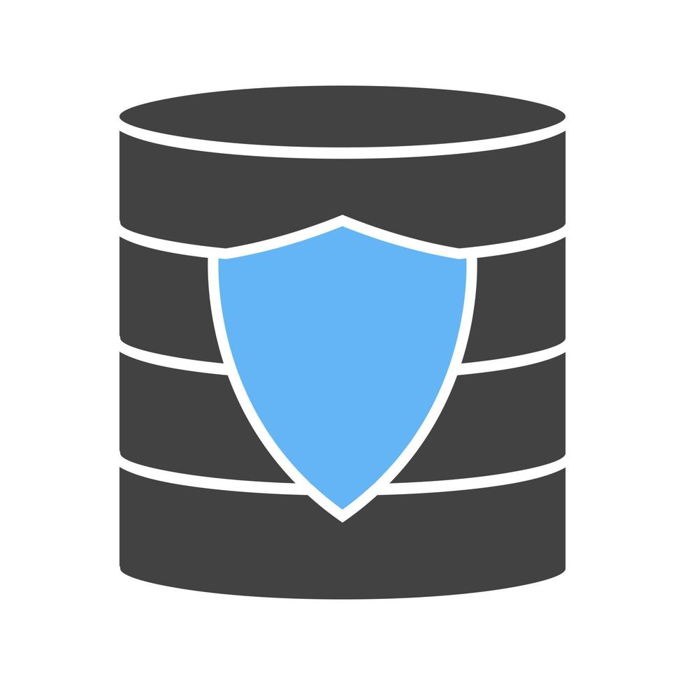 Secured Backup Glyph Blue and Black Icon vector