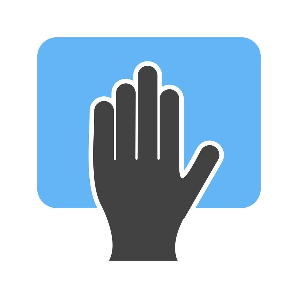 Scrubbing with Hand Glyph Blue and Black Icon vector