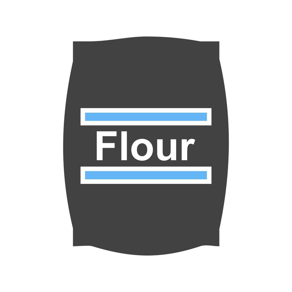 Flour bag Glyph Blue and Black Icon vector