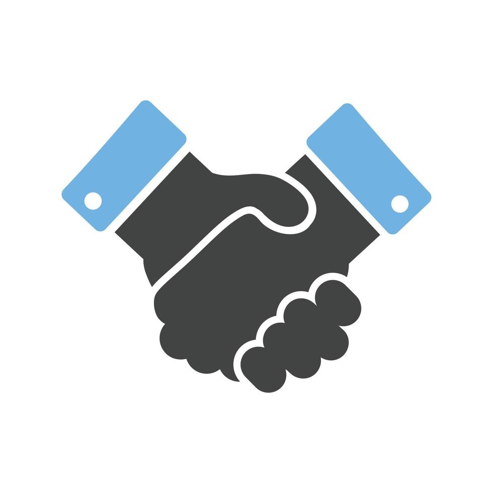 Handshake Glyph Blue and Black Icon vector