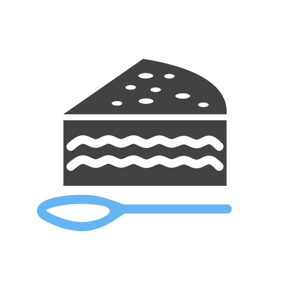 pastel de chocolate pieza glifo icono azul y negro vector