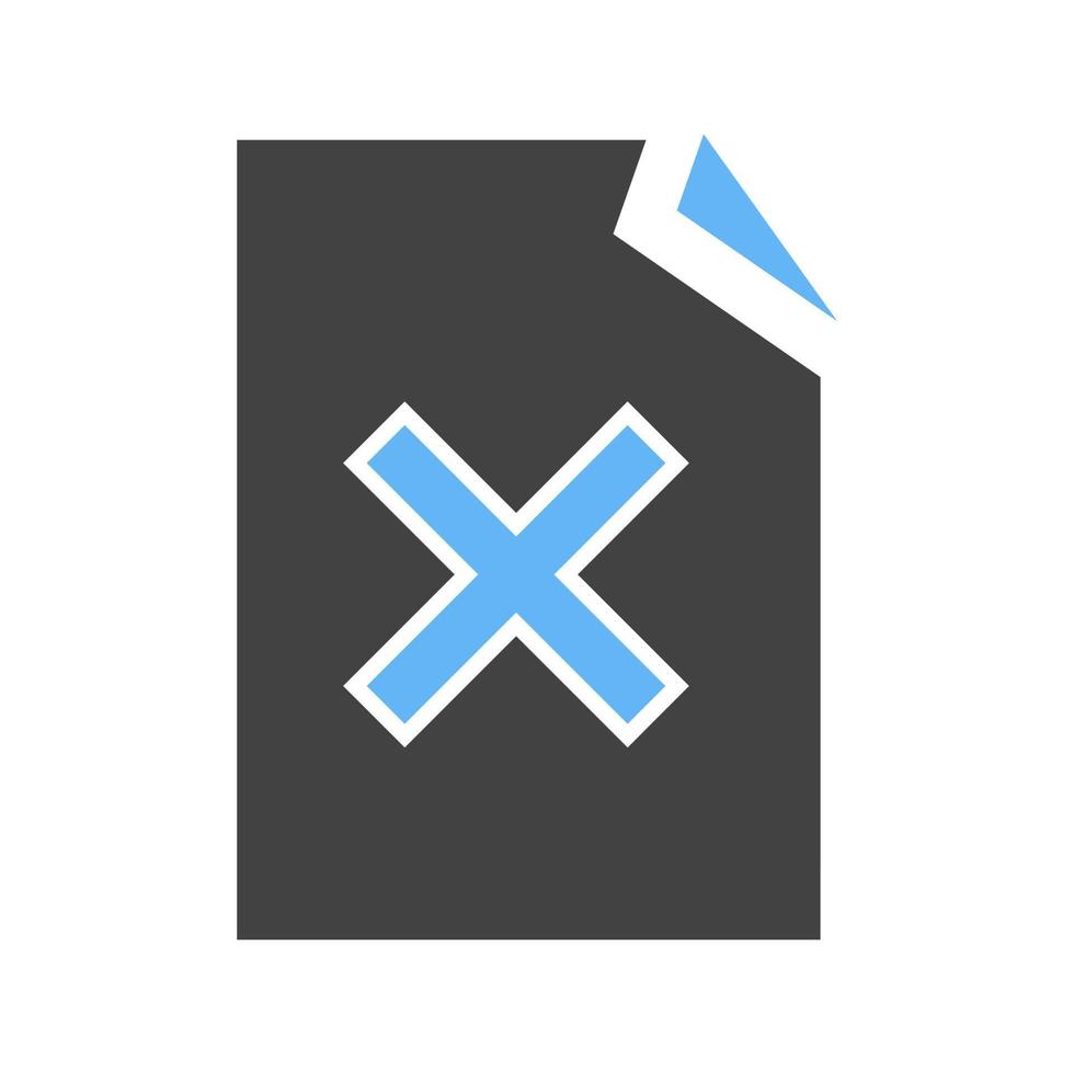 Delete Glyph Blue and Black Icon vector