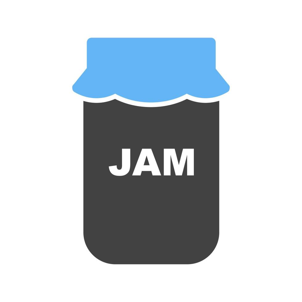 Jam Bottle Glyph Blue and Black Icon vector
