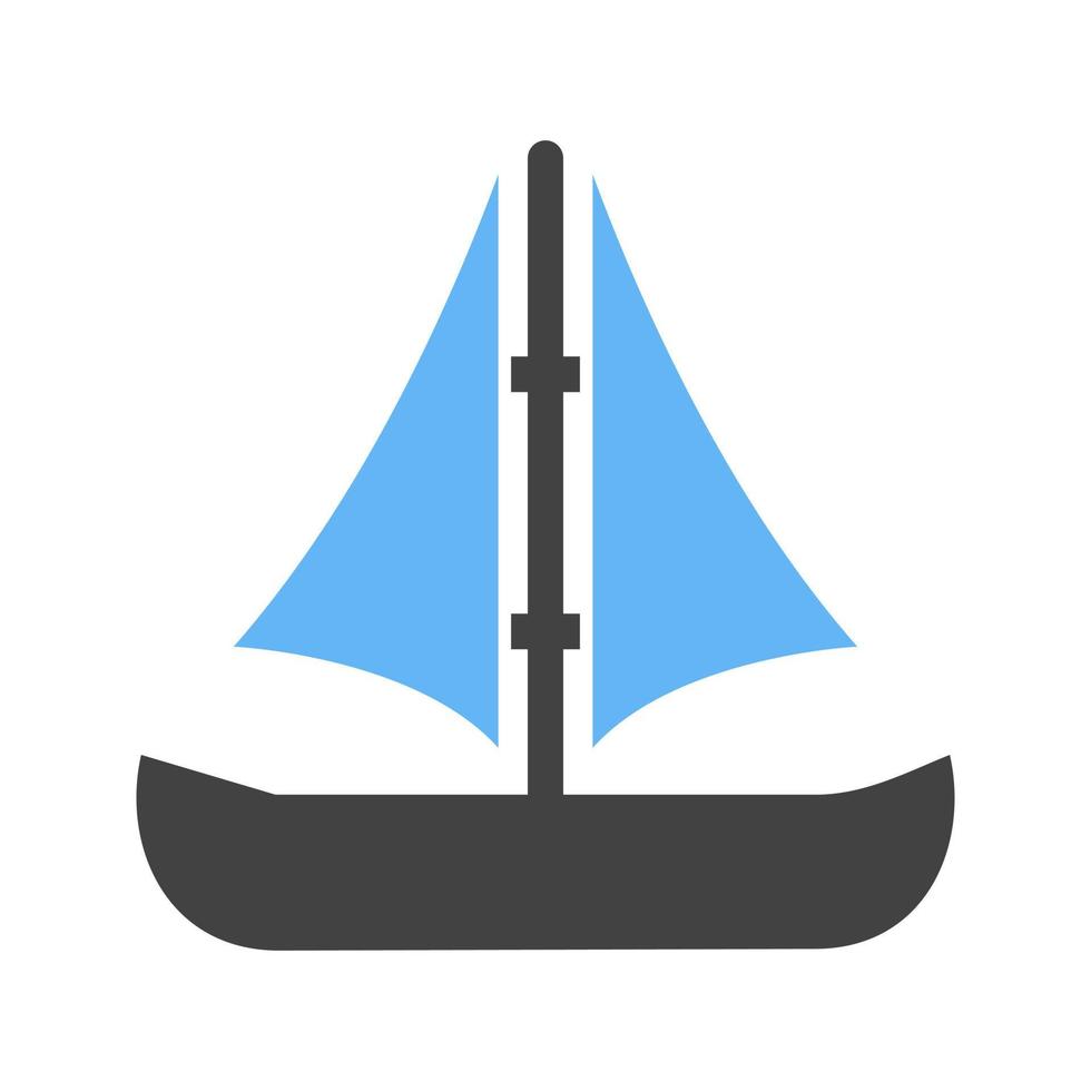 Small Boat Glyph Blue and Black Icon vector