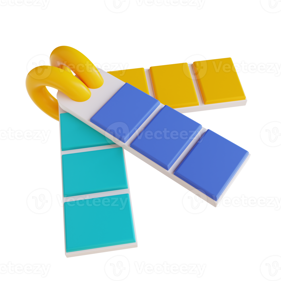 3d illustration color palette bar png