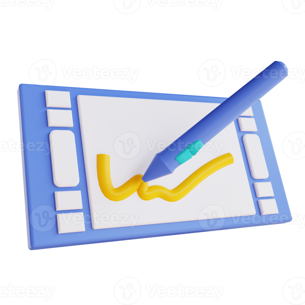 3d illustration pen tablet png