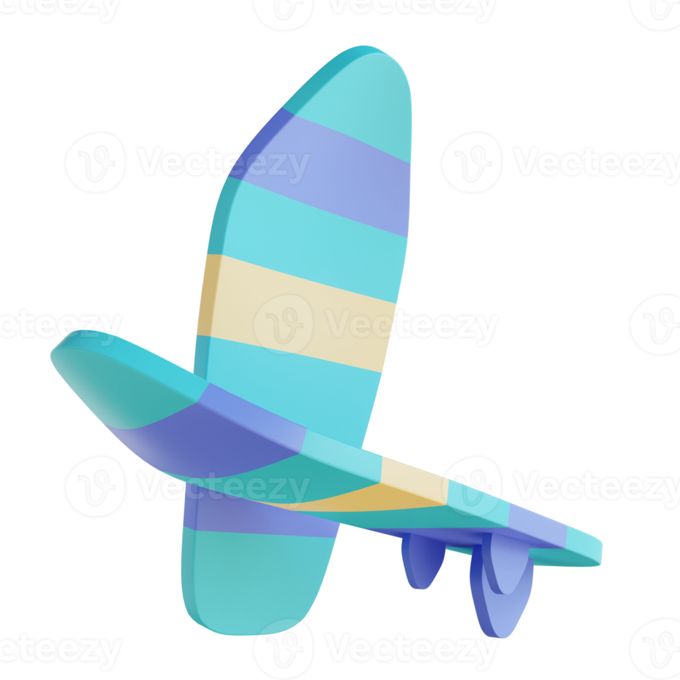 3D illustration surfing board png