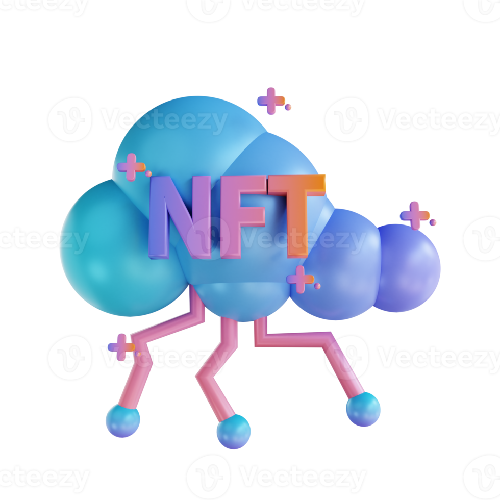 3D illustration NFT cloud png