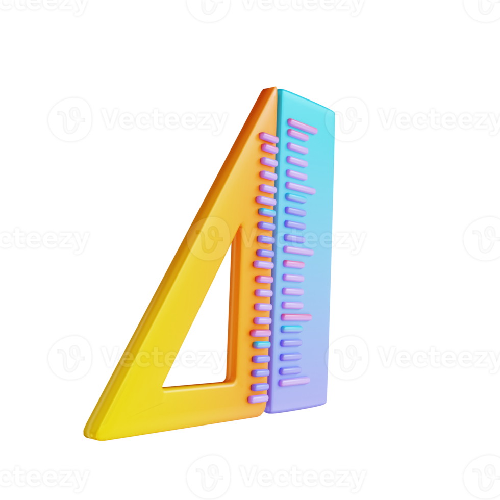 3D illustration colorful ruler png