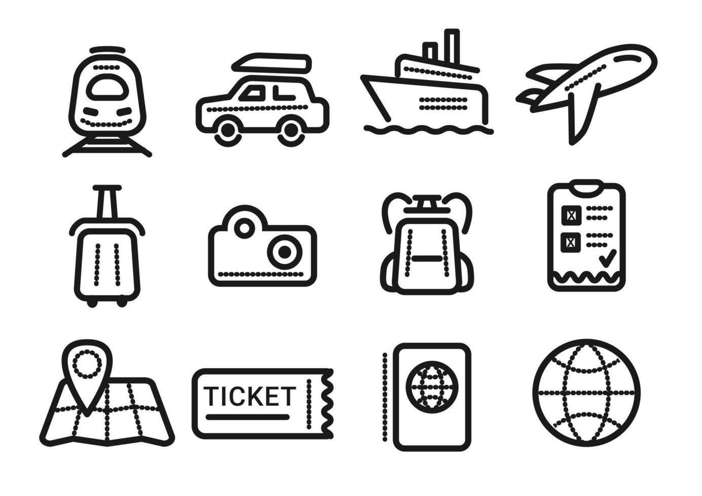 Travel and tourism set vector