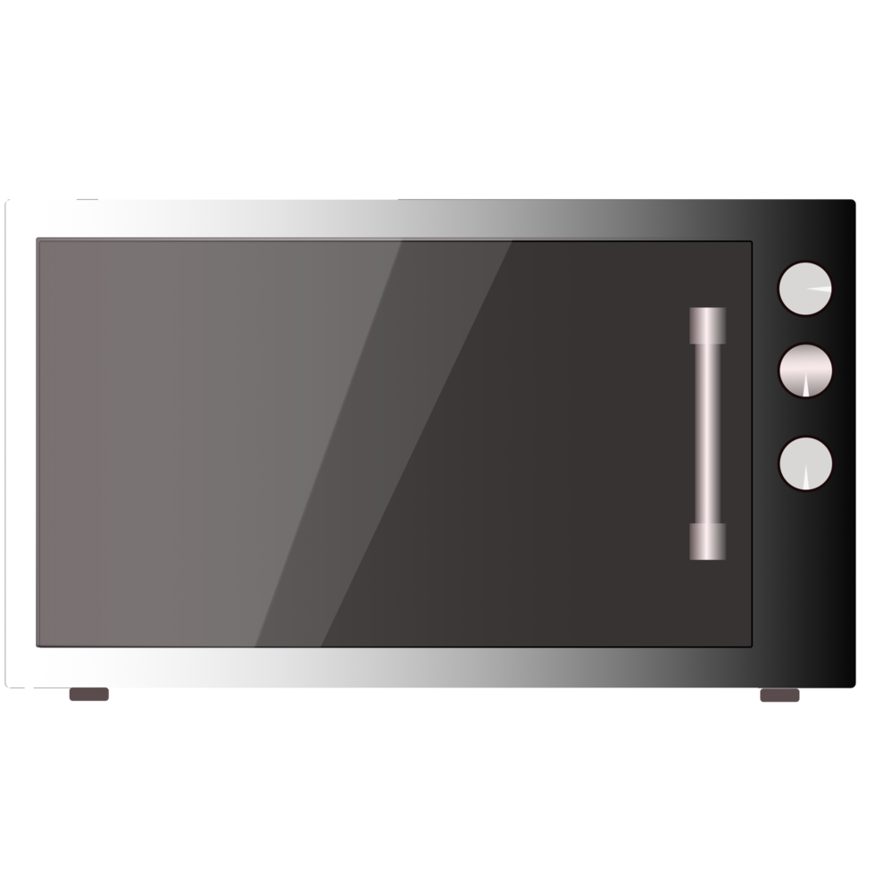 Black microwave oven illustration design with transparent background png