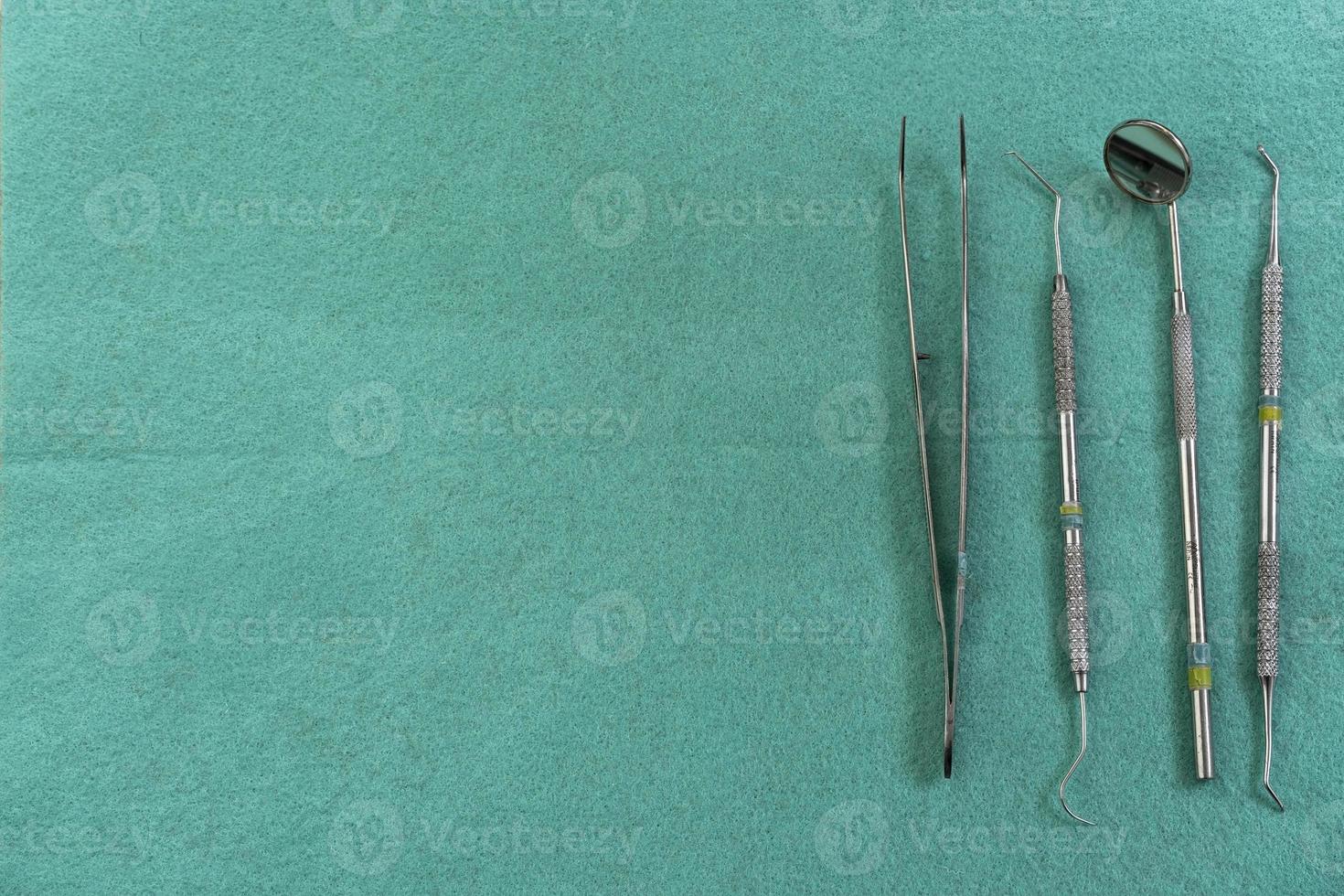 dental instruments ready for use in the dental office photo