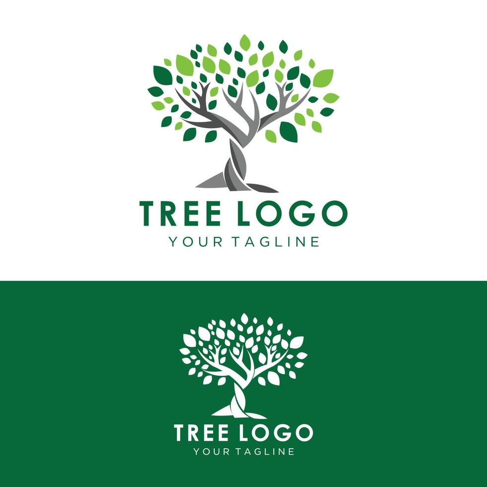 diseño de logotipo de árbol vibrante abstracto, vector de raíz - inspiración de diseño de logotipo de árbol de vida aislado sobre fondo blanco.