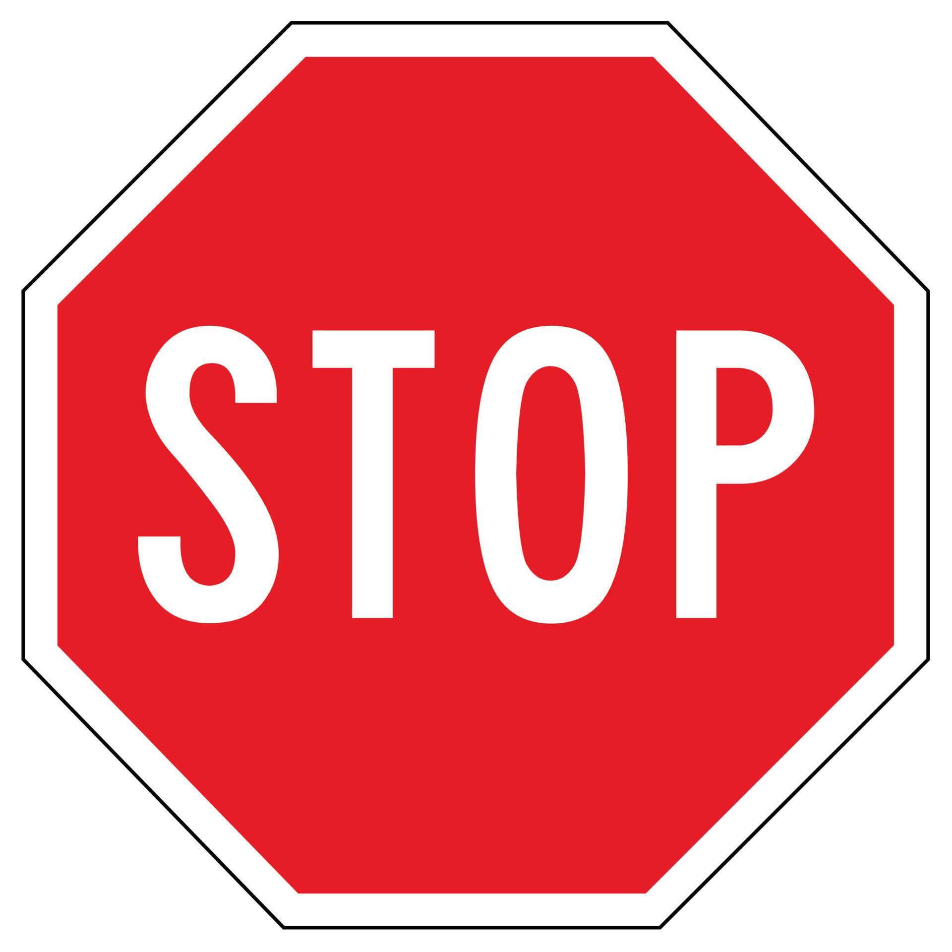 Red stop road sign 11004083 Vector Art at Vecteezy