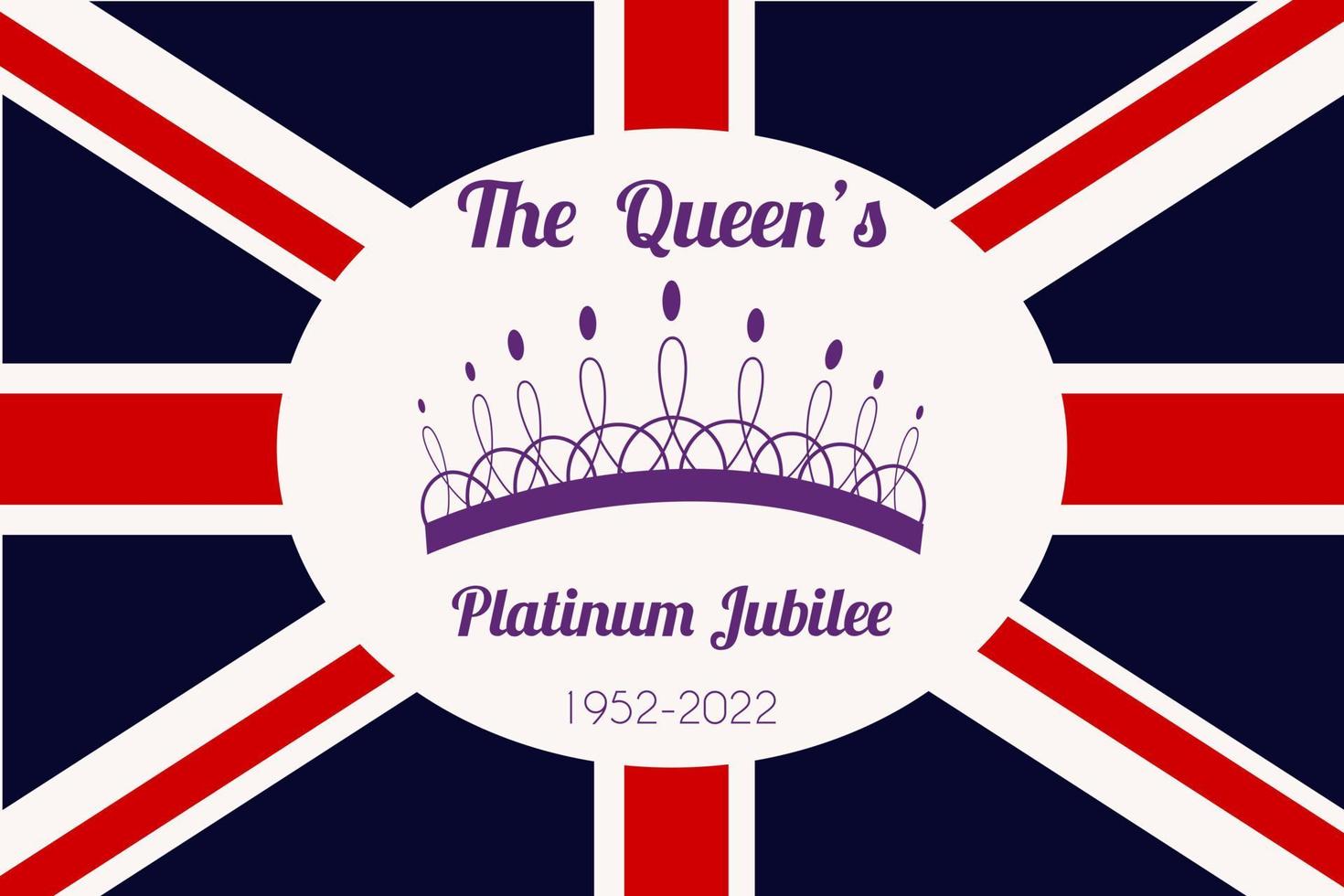 celebración del jubileo de platino de la reina. corona en el fondo de la bandera británica. ilustración vectorial para redes sociales, banners, diseño web. vector