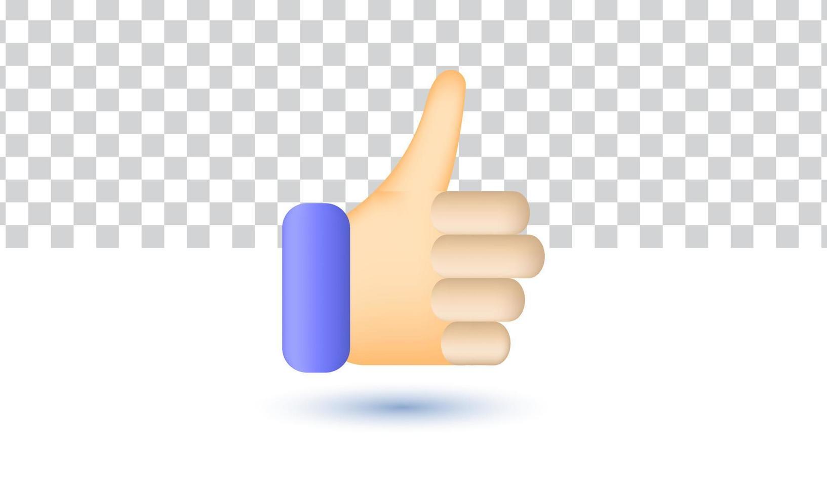 unique realistic like button social networking services internet 3d design isolated on vector