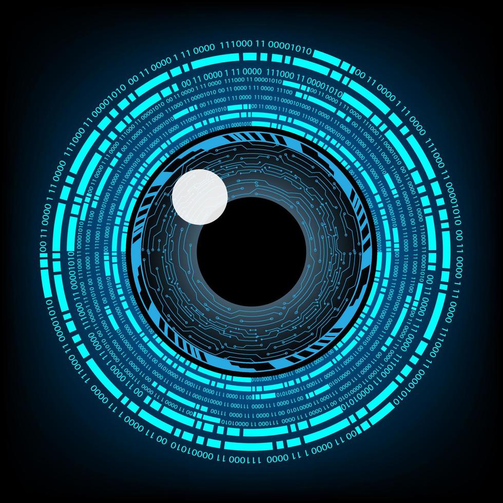 Eye of Security symbol circuit board modern future website background or cover page vector for technology and finance concept and education future company