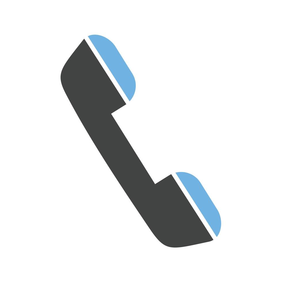 Call Glyph Blue and Black Icon vector