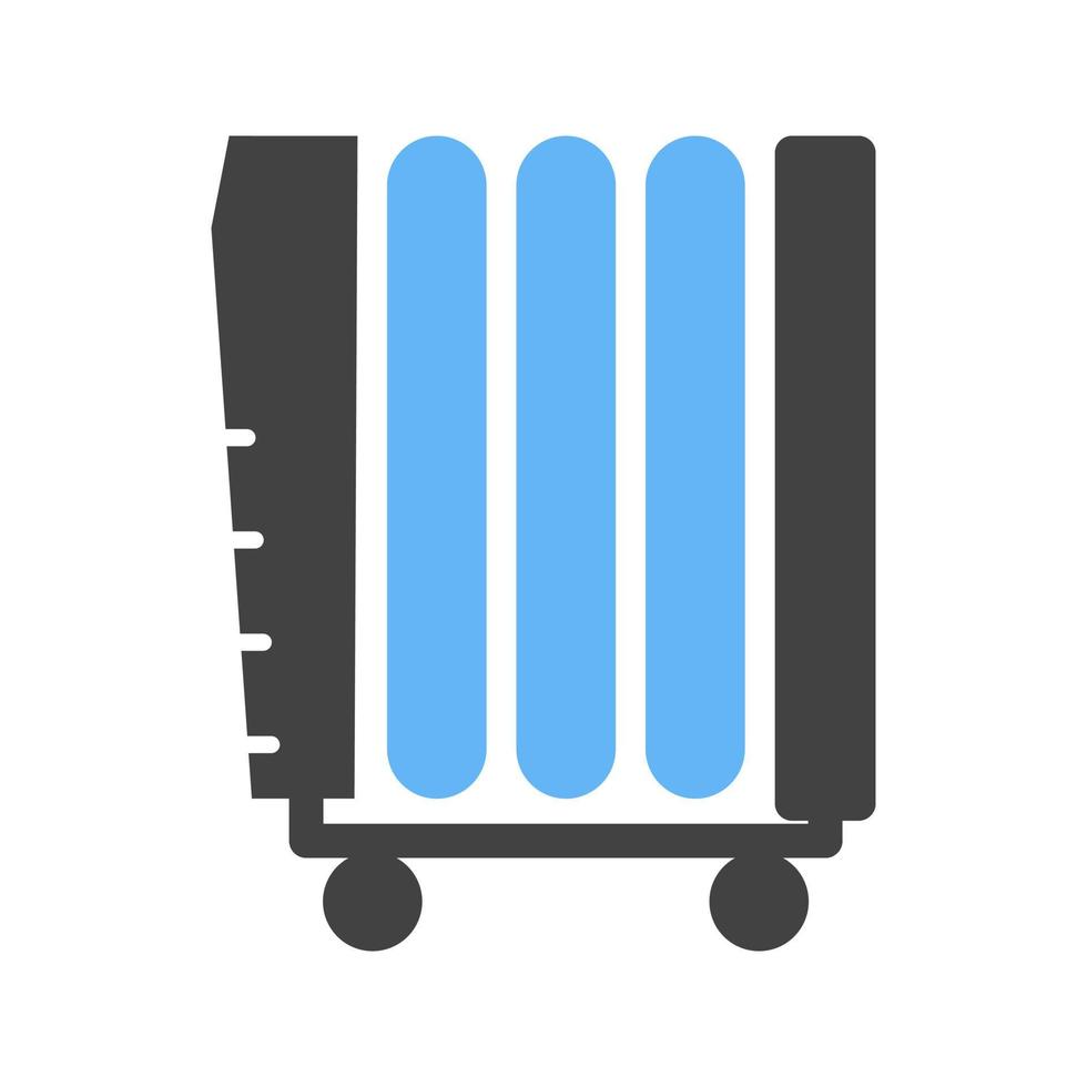 calentador de aceite glifo icono azul y negro vector