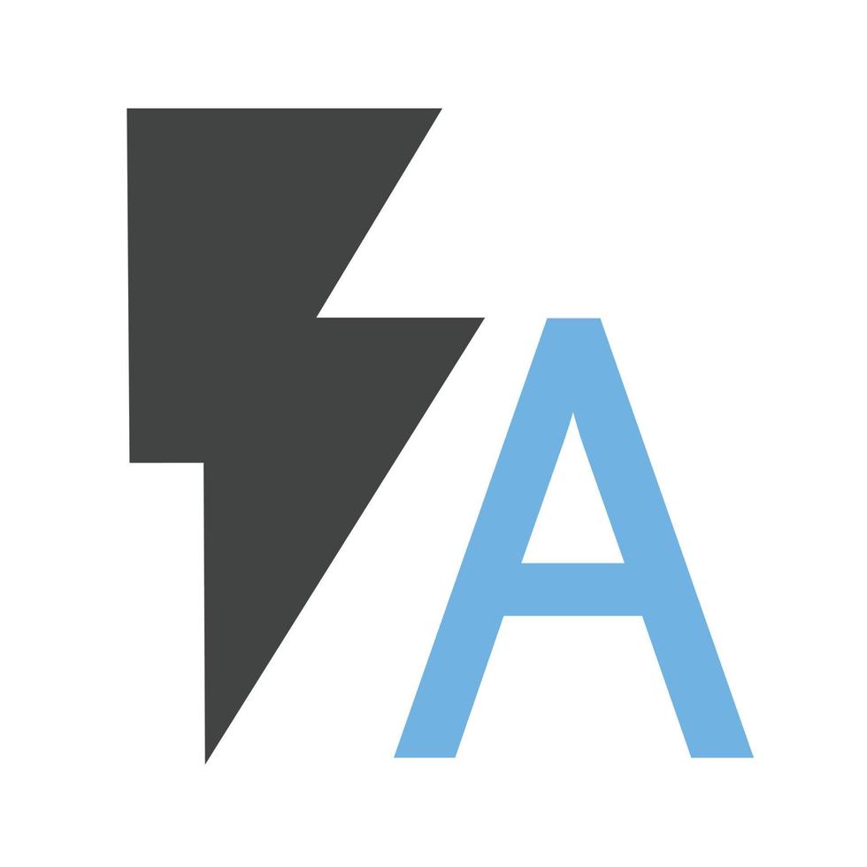 Flash Auto Glyph Blue and Black Icon vector