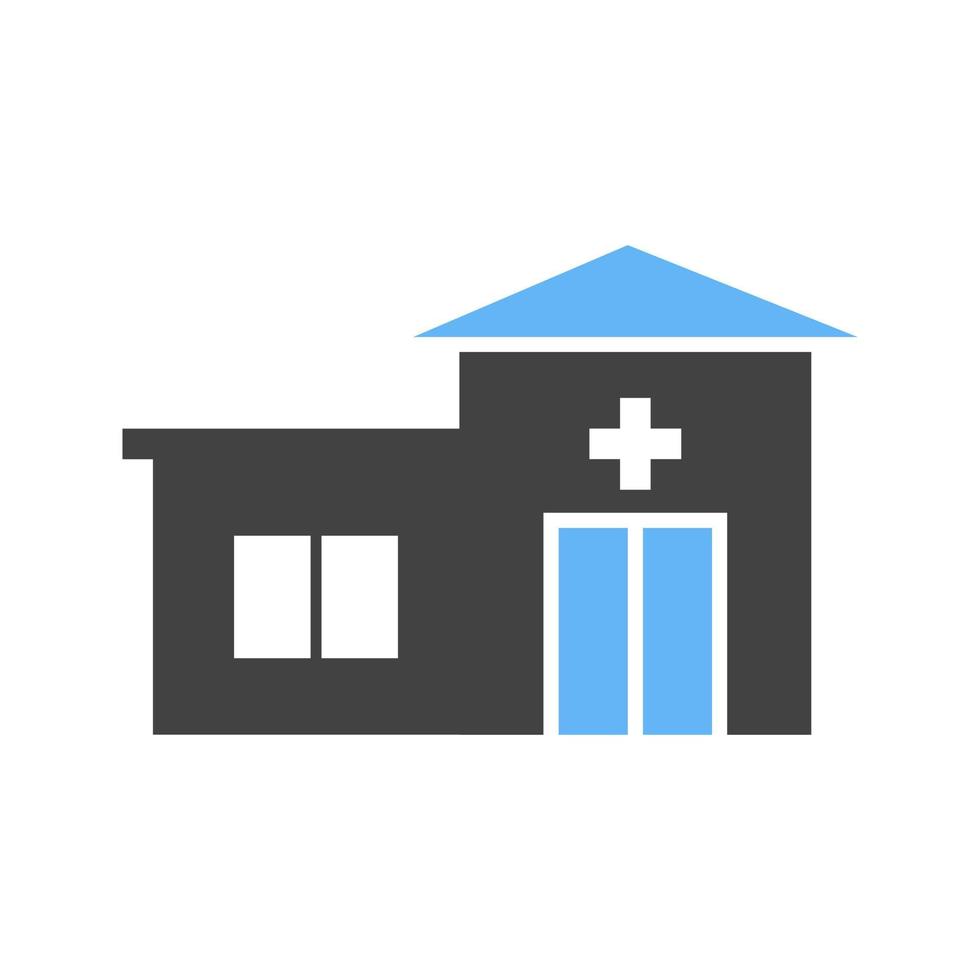 Emergency Room Glyph Blue and Black Icon vector