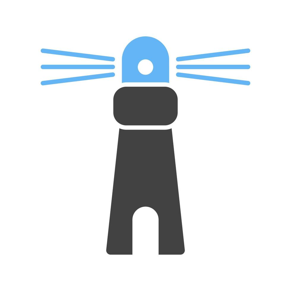 Lighthouse Glyph Blue and Black Icon vector