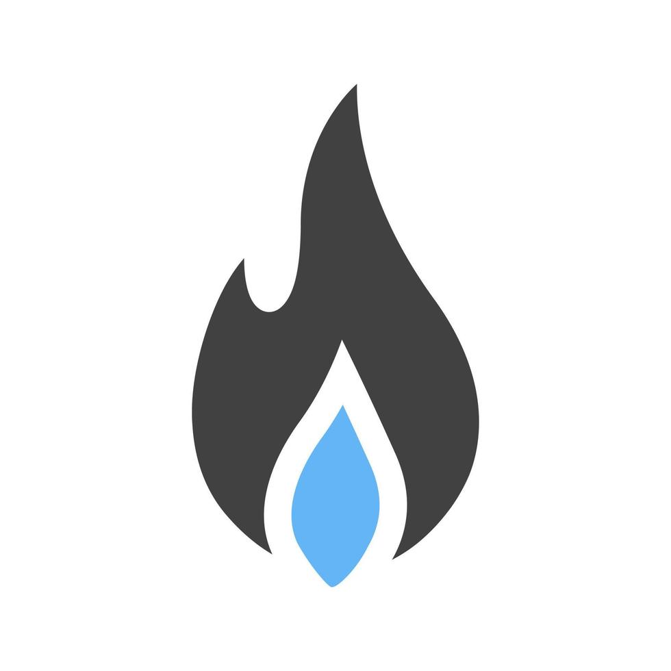 Fire Glyph Blue and Black Icon vector