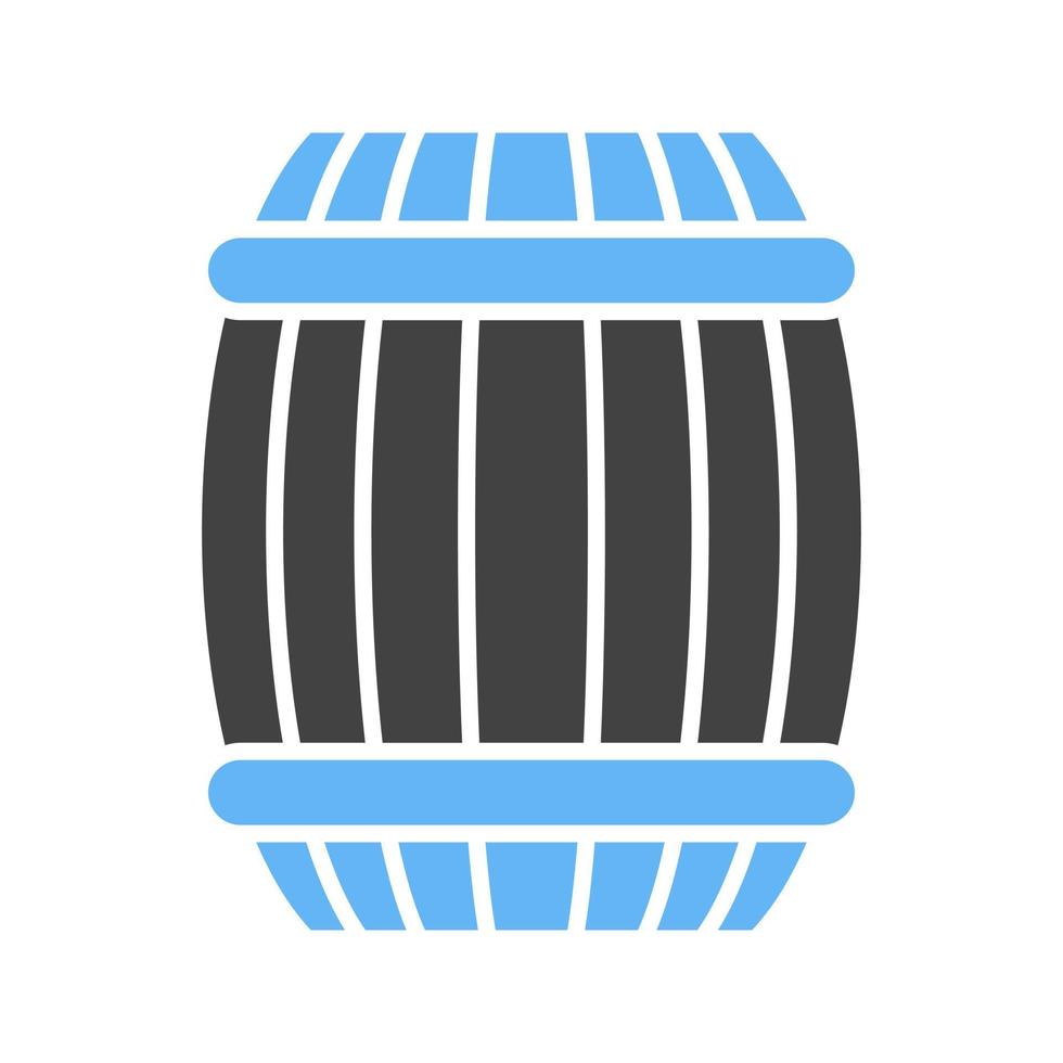 Barrel Glyph Blue and Black Icon vector