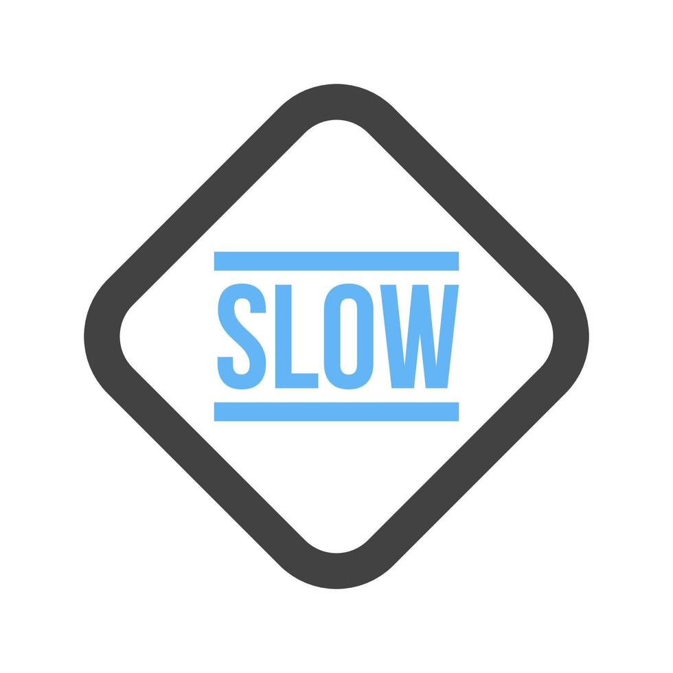 Slow Glyph Blue and Black Icon vector