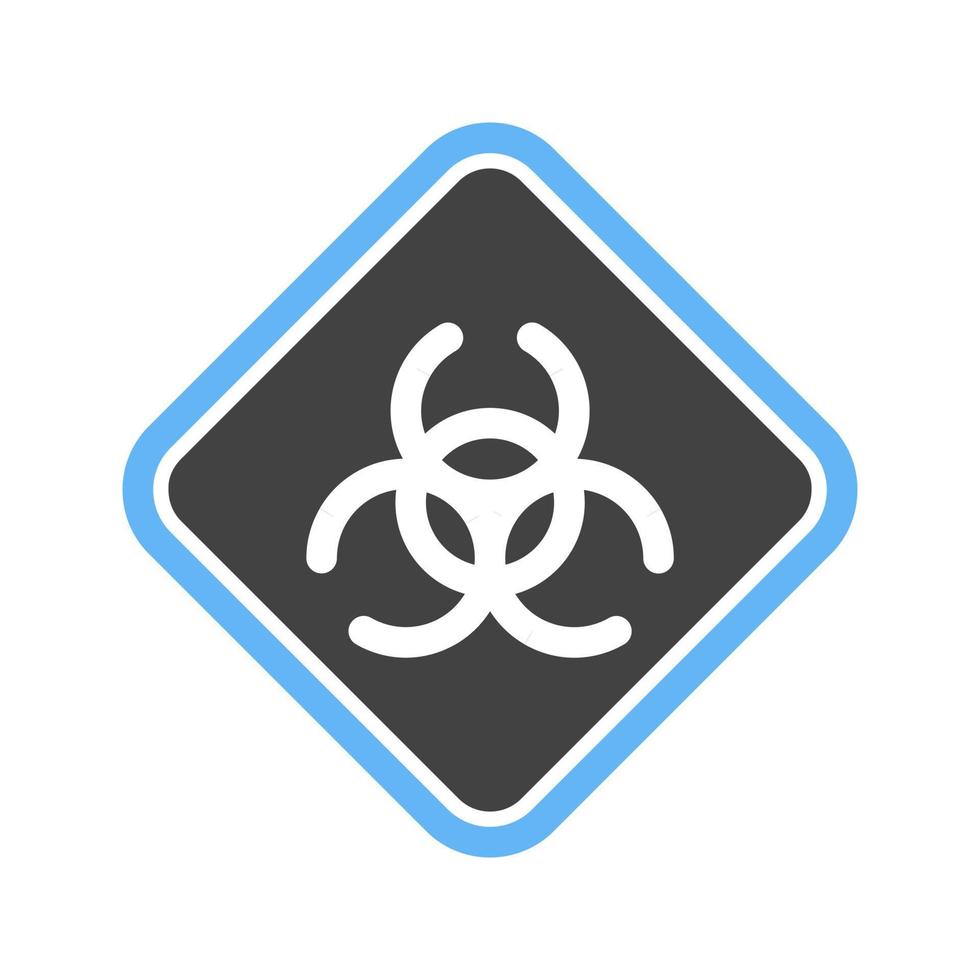 Hazard Glyph Blue and Black Icon vector