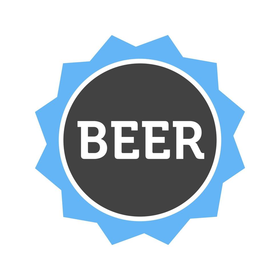 signo de cerveza glifo icono azul y negro vector