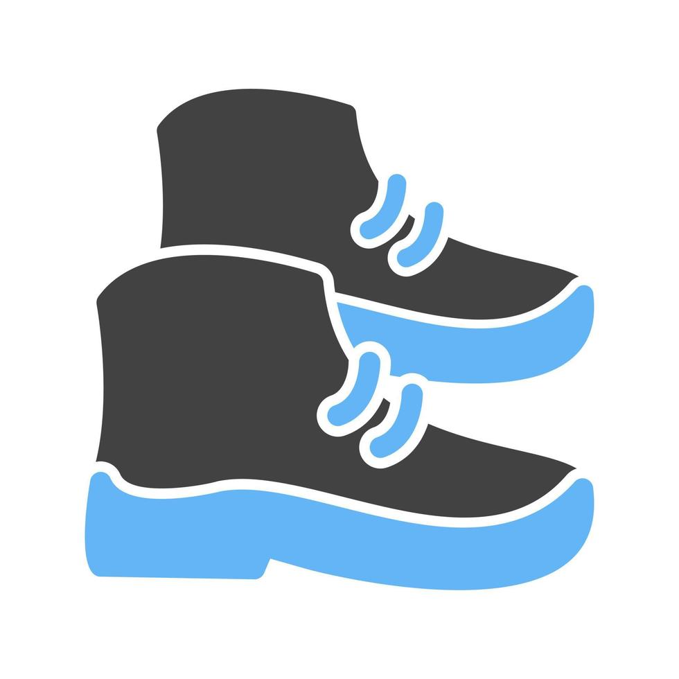 zapatos glifo icono azul y negro vector