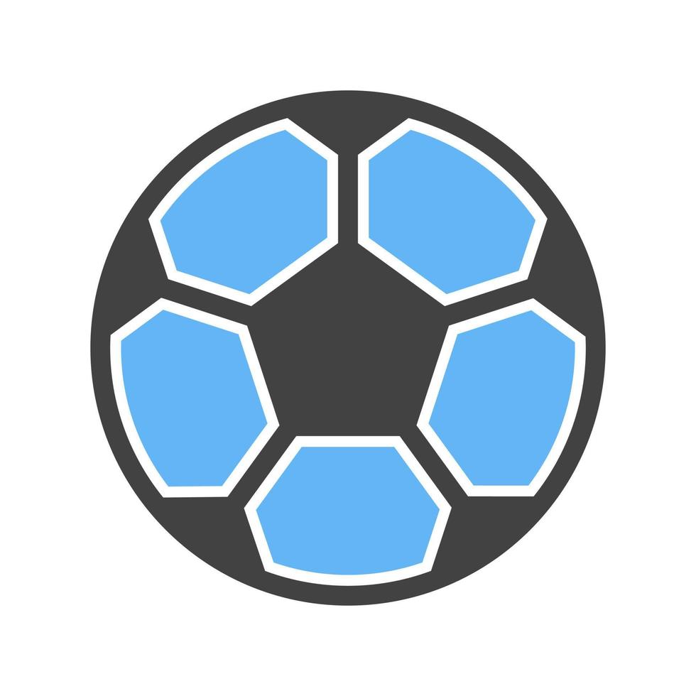 glifo de fútbol icono azul y negro vector