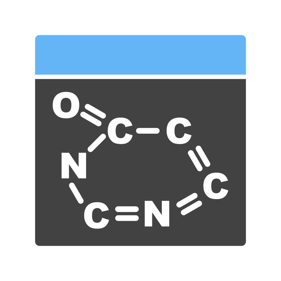 Chemical Formula Glyph Blue and Black Icon vector