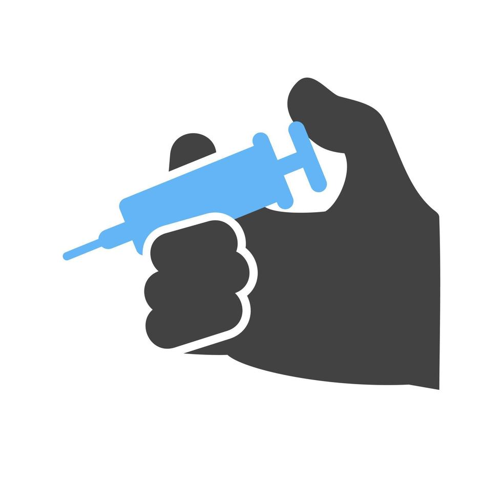 Holding Injection Glyph Blue and Black Icon vector