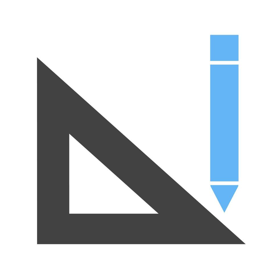 herramientas de dibujo glifo icono azul y negro vector