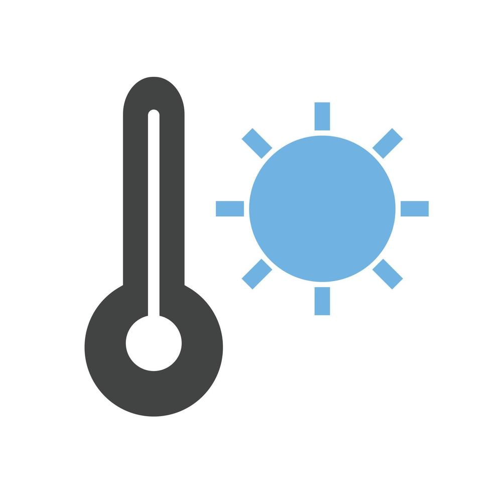 Hot Weather Glyph Blue and Black Icon vector