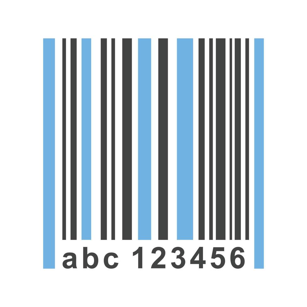 Barcode Glyph Blue and Black Icon vector