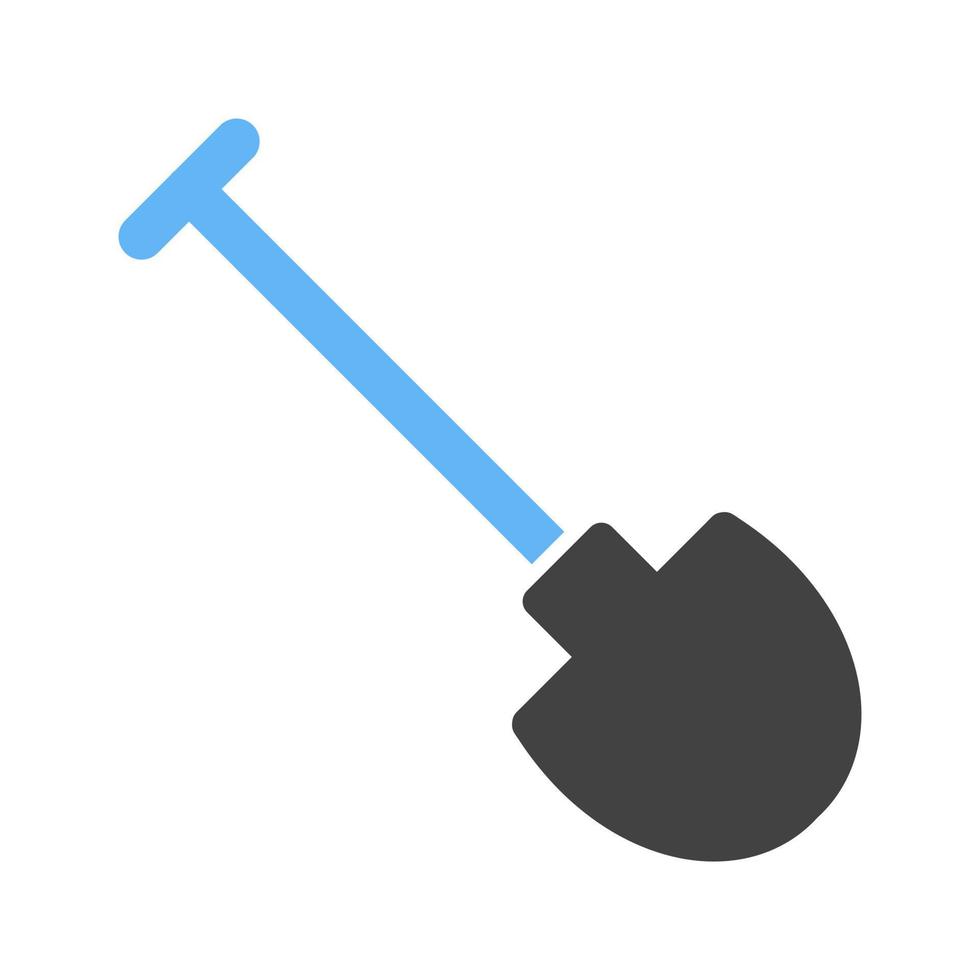 Shovel Glyph Blue and Black Icon vector