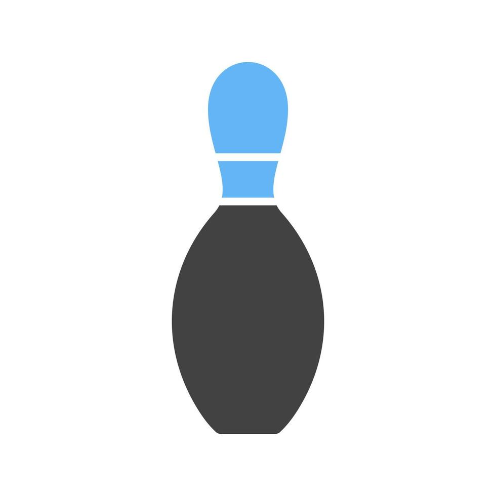 Bowling Pin Glyph Blue and Black Icon vector