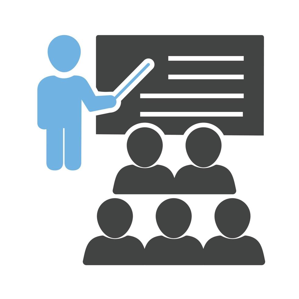 Class Glyph Blue and Black Icon vector