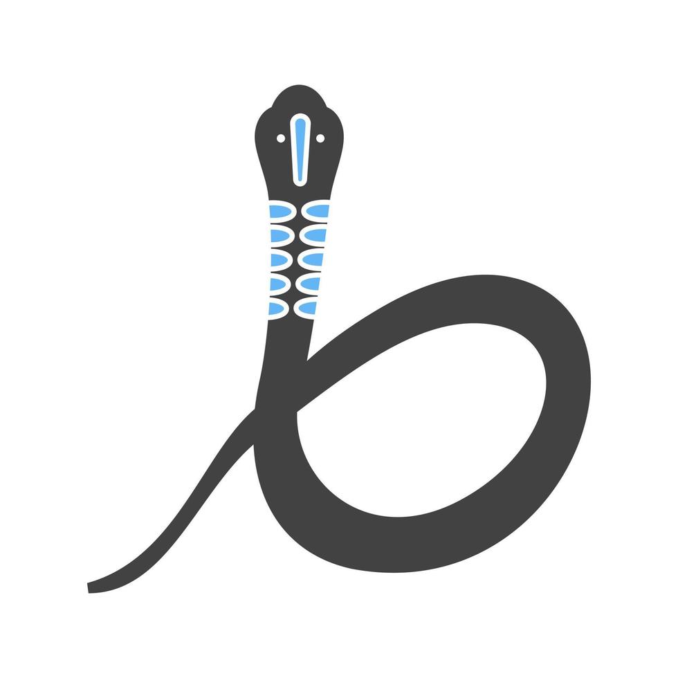 Snake Glyph Blue and Black Icon vector