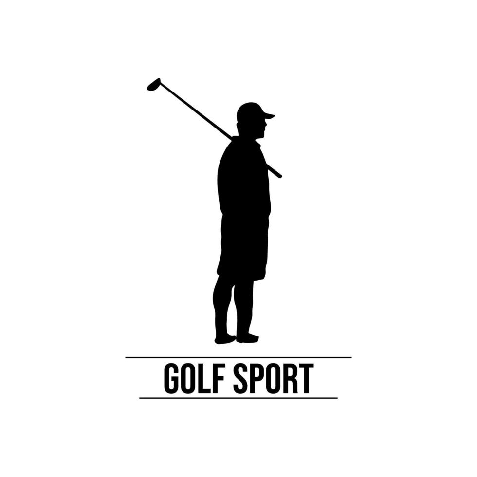 Logo Man Player Golf Silhouette vector