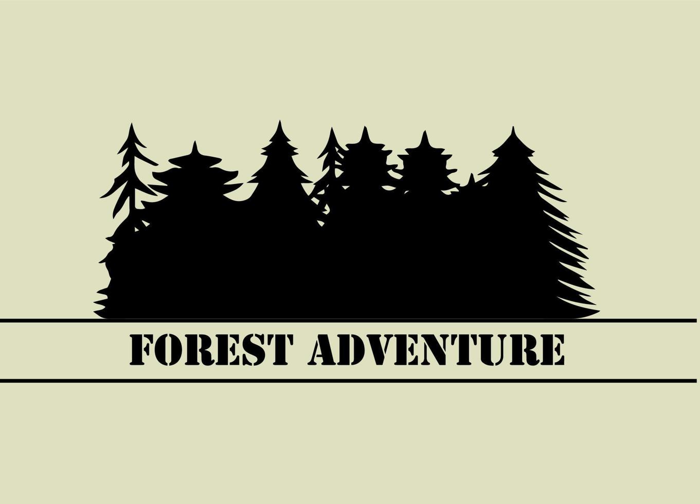 Decoration Forest Adventure Logo Silhouette vector
