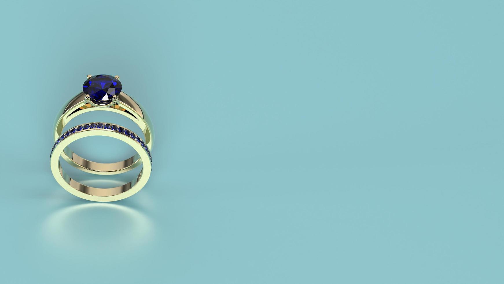 hermoso anillo femenino color piedra preciosa rosa o amarillo o oro blanco o platino 3d render foto