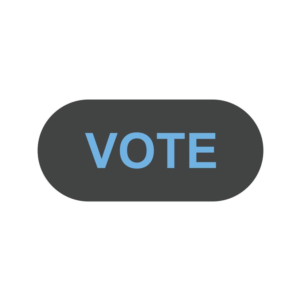 Vote Link Glyph Blue and Black Icon vector