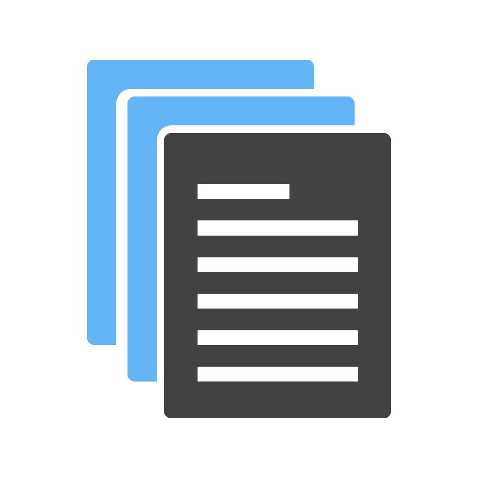 Documentation Glyph Blue and Black Icon vector
