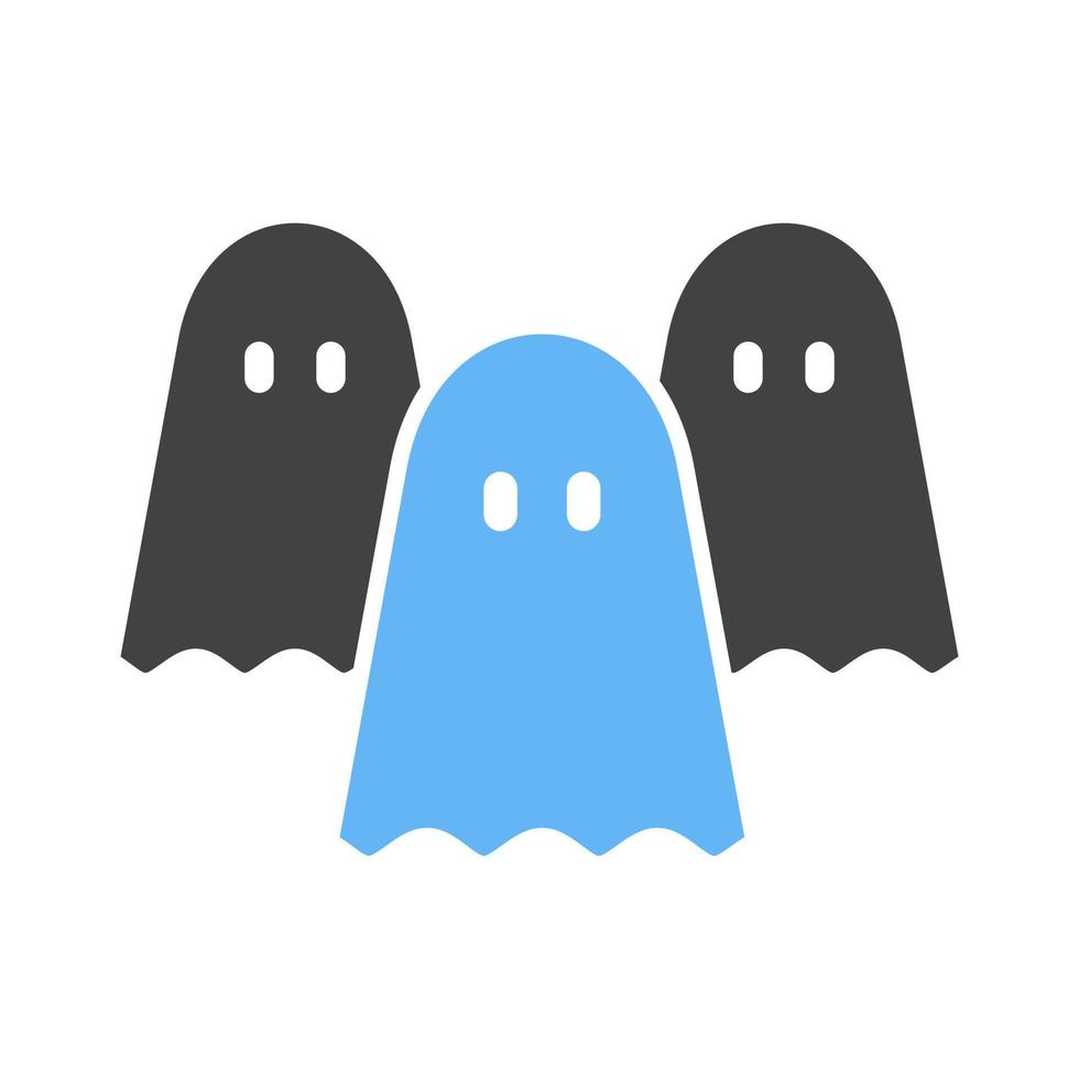 Ghosts Glyph Blue and Black Icon vector